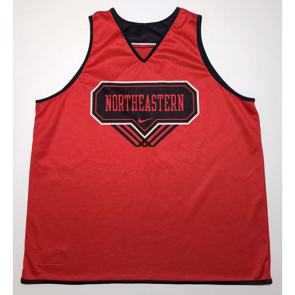 NIKE Northeastern Huskies Basketball‎ Reversible Practice Jersey Black Red 3XL